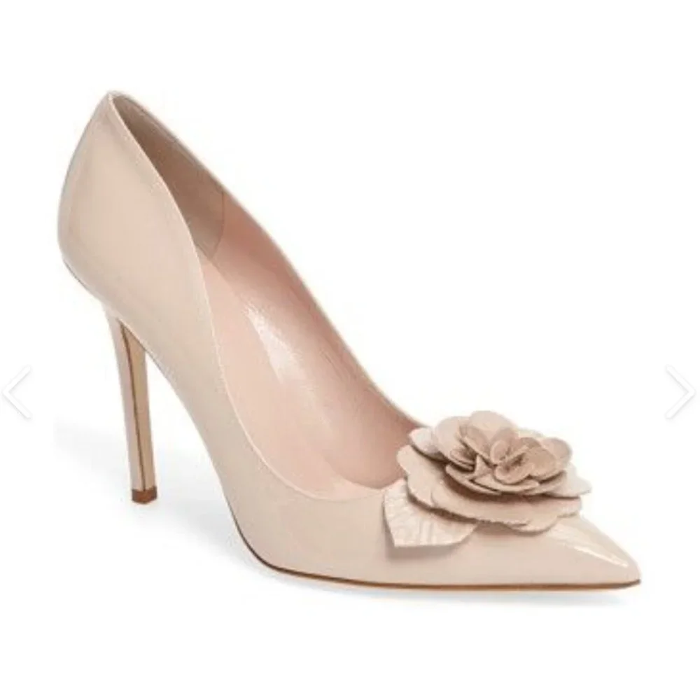 NWT Kate Spade nude patent leather Linden pump Made in Italy